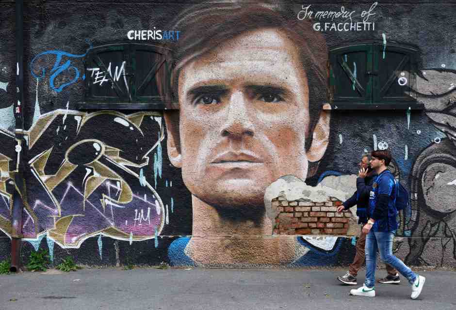 &nbsp;Un murales di Giacinto Facchetti - foto via Getty Images