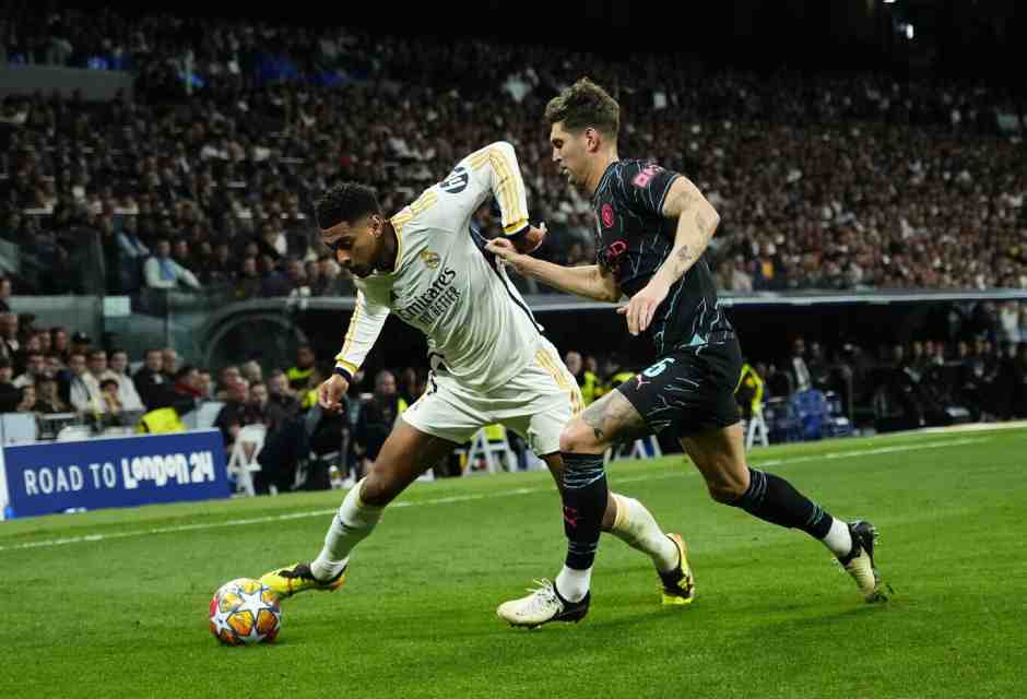 Un'immagine della sfida tra Real Madrid e Manchester City in Champions League (foto Ap, via LaPresse)