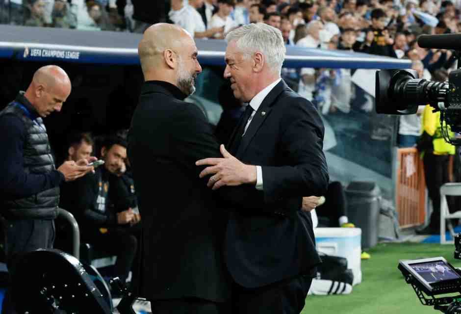 Pep Guardiola e Carlo Ancelotti - foto Ansa