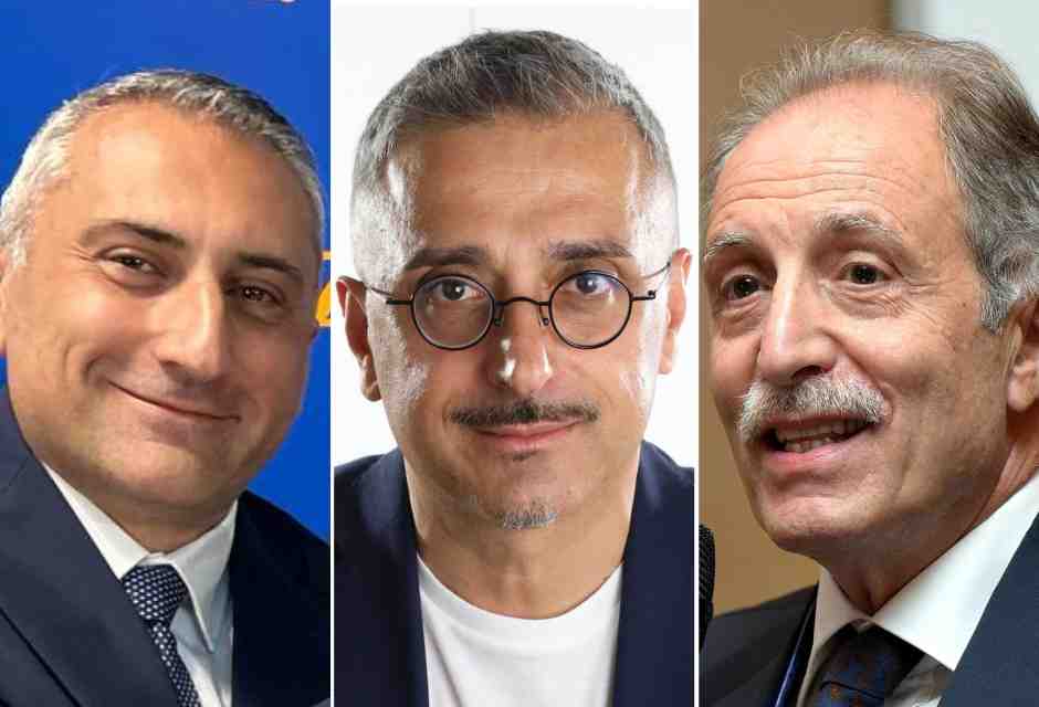 Da sinistra: Piero Marrese, Eustachio Follia e Vito Bardi (ANSA)&nbsp;<br />