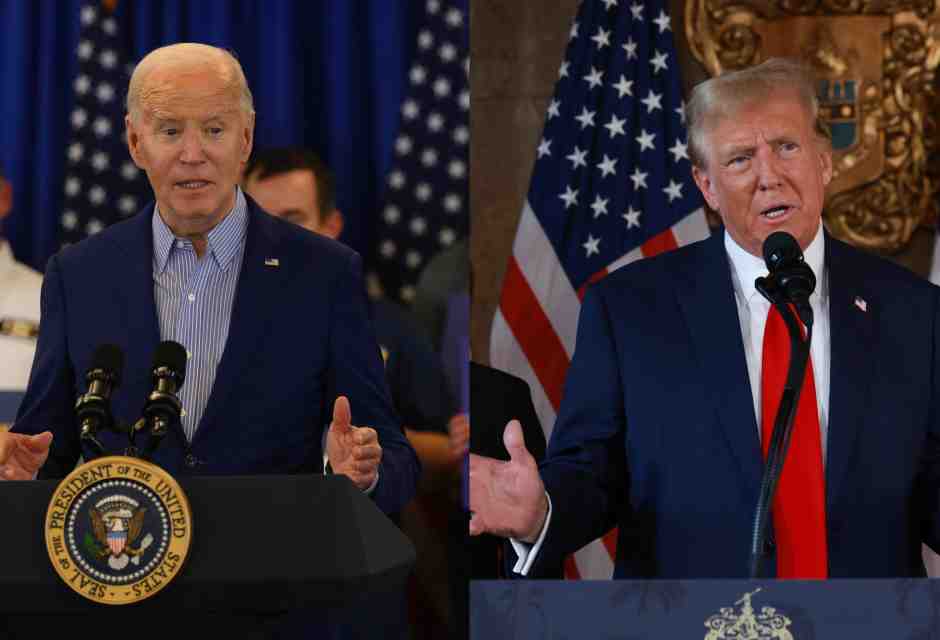 &nbsp;Joe Biden e Donald Trump - foto via Getty Images