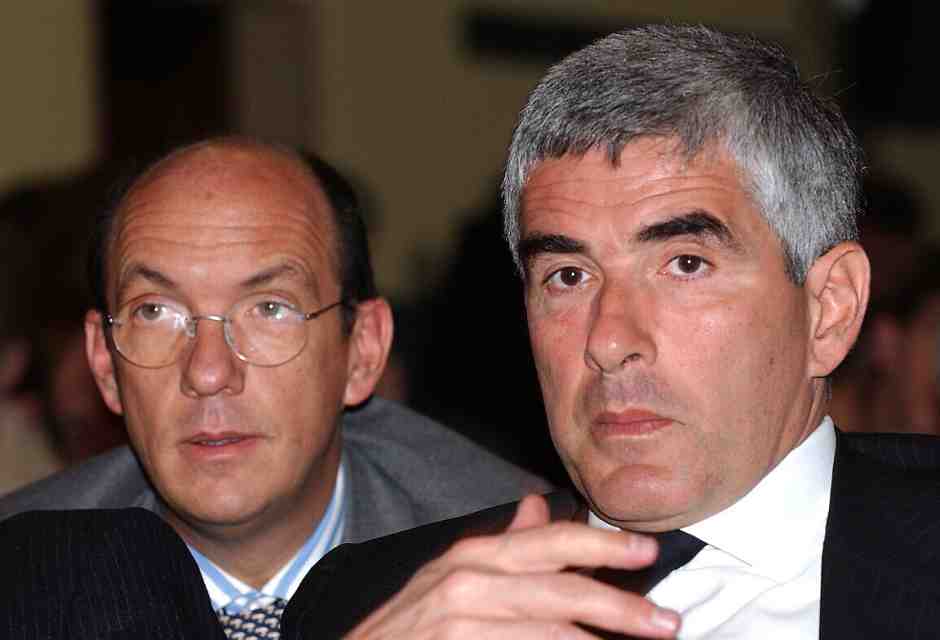 Marco Follini e Pier Ferdinando Casini in una foto Olycom del 2004. I singoli ex democristiani sono figure superstiti, una diaspora triste&nbsp;<br />