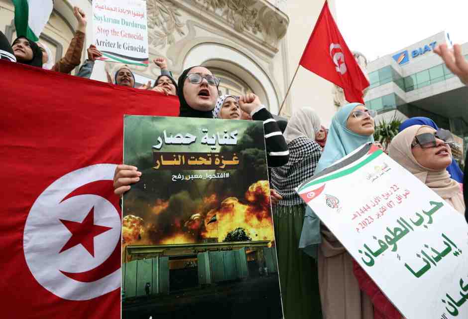  Le proteste a Tunisi in solidarietà con i palestinesi (foto Ansa)
