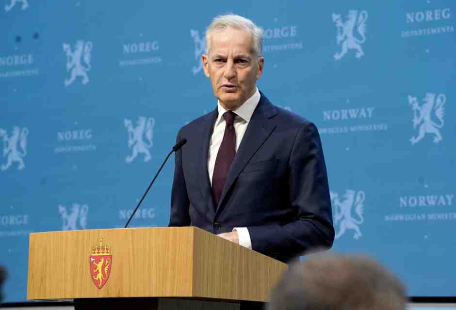 &nbsp;Il primo ministro della Norvegia Jonas Gahr Store - foto Ansa