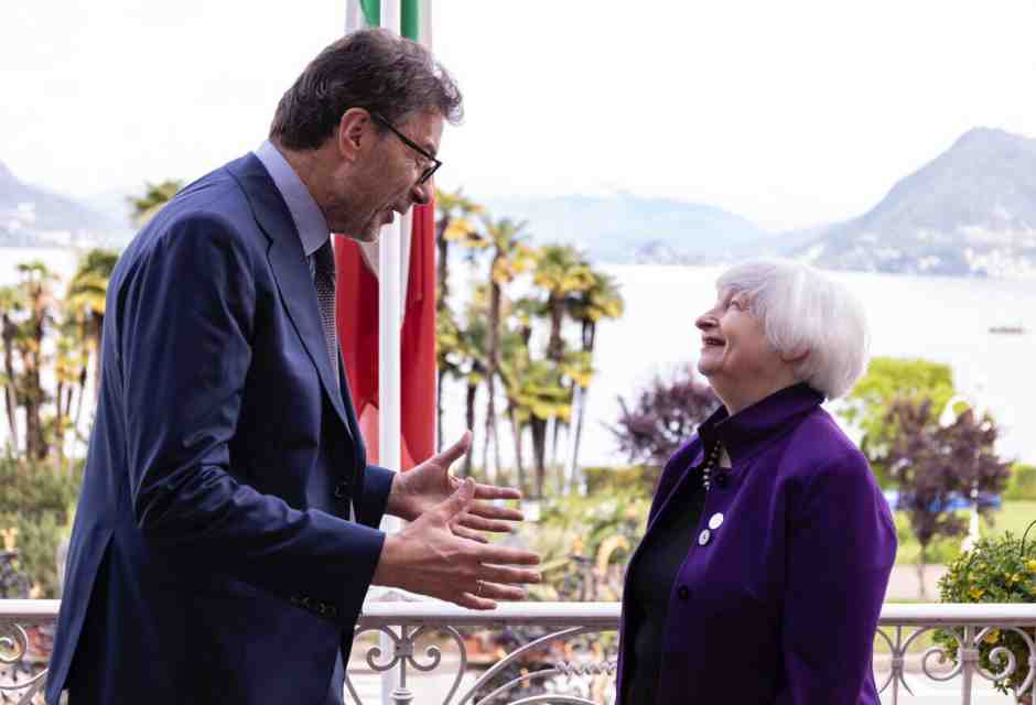 &nbsp;Janet Yellen e il ministro Giorgetti - foto Ansa