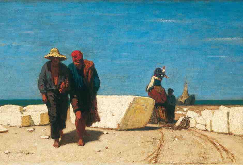 "Marmi a Carrara Marina"  di Vincenzo Cabianca, 1861