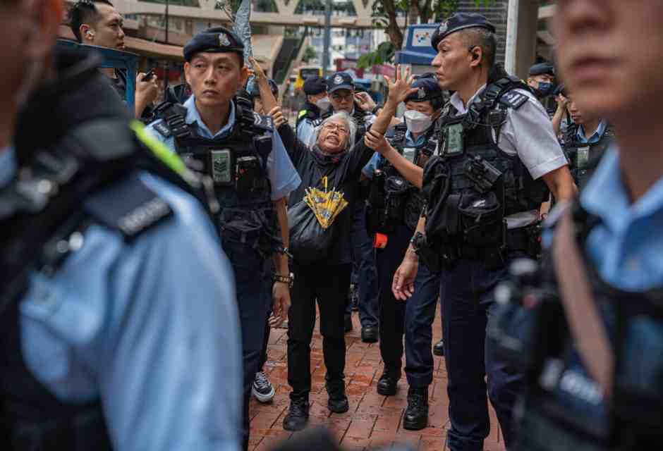 Una manifestate fermata per il ricordo del massacro di piazza Tiananmen il 4 giugno scorso - foto Ansa