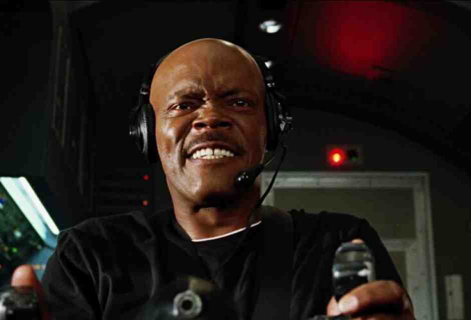 Samuel L. Jackson in Snakes on a plane&nbsp;<br />