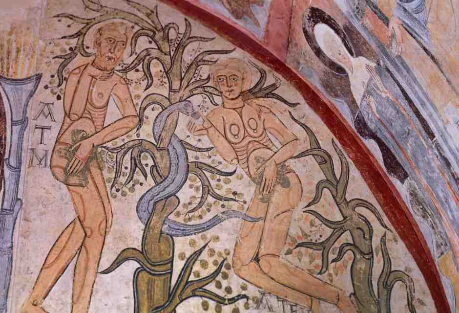 Il peccato originale, del Maestro di Maderuelo (attivo 1123-1125 ca). (Foto di DeAgostini/Getty Images)&nbsp;<br />