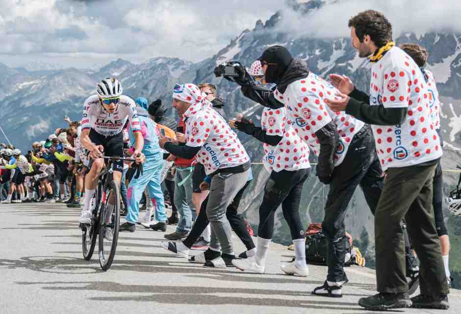 Tadej Pogacar sul Col du Galibier nel corso della 4a tappa del Tour de France 2024 (foto ASO/Charly Lopez)<br /> <br />