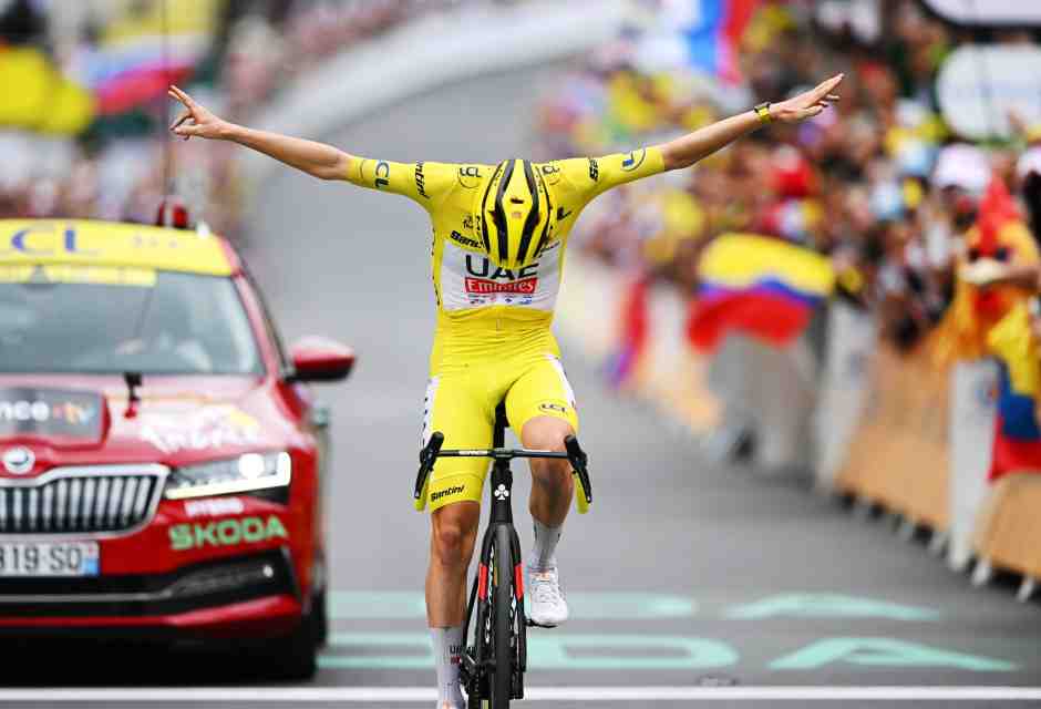 Tadej Pogacar ha vinto anche la 19a tappa del Tour de France 2024 (foto Getty Images)
