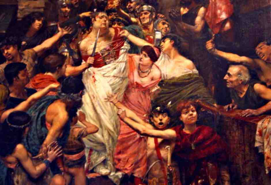 Georges-Antoine Rochegrosse, “Vitellio trascinato per le strade di Roma dal popolo”, 1883 (Wikipedia) <br />