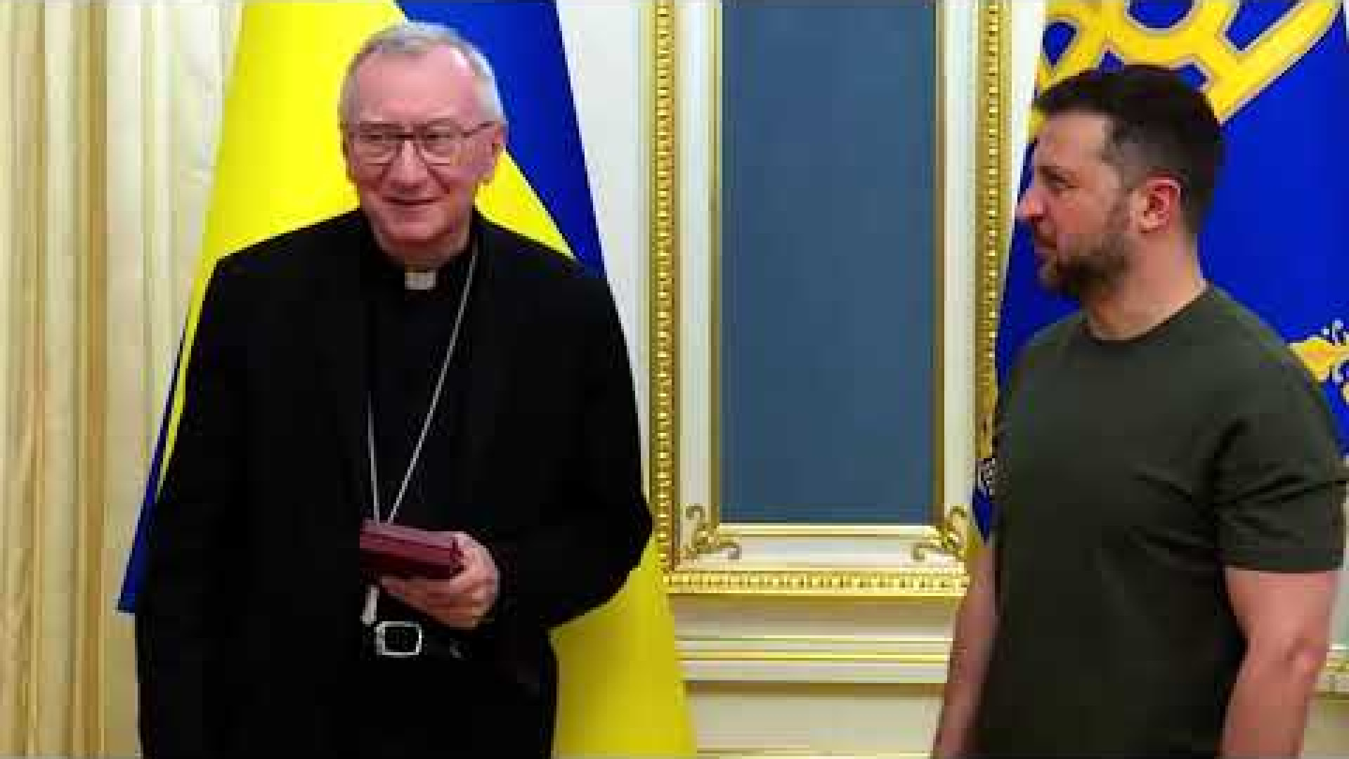 Immagine di Parolin incontra Zelensky. La gratitudine del presidente ucraino