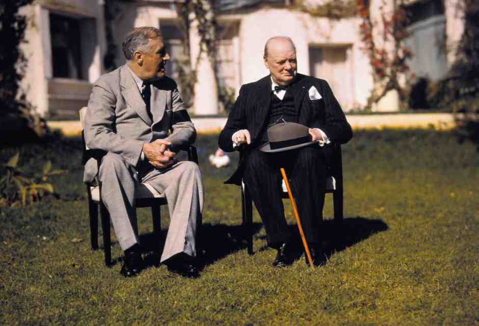 &nbsp;Roosevelt e Churchill - foto via Getty Images
