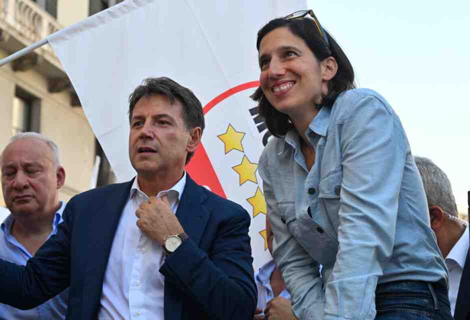 Giuseppe Conte ed Elly Schlein - foto Ansa