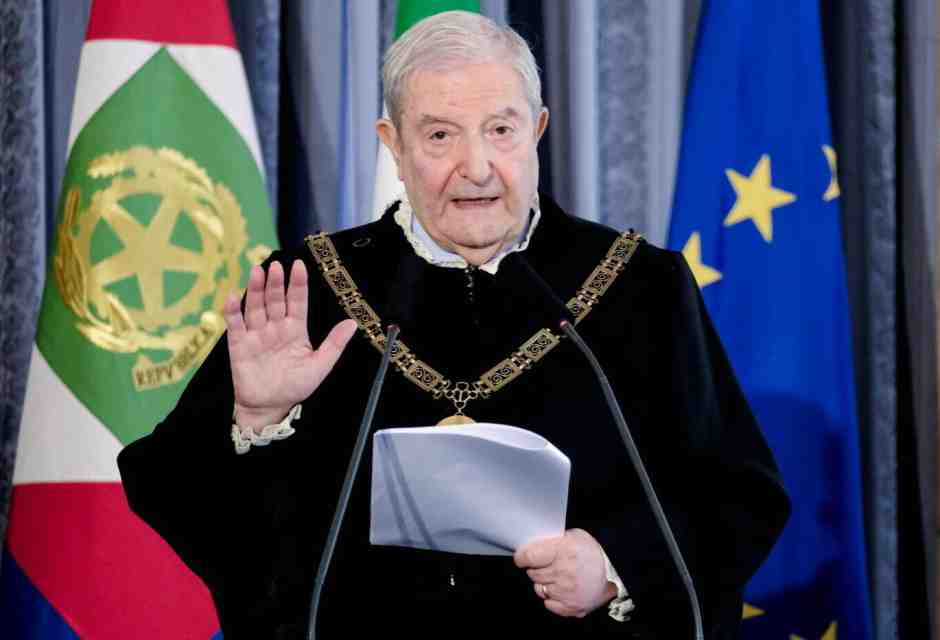Il Presidente della Corte Costituzionale Augusto Barbera il 18 marzo 2024 (foto Mauro Scrobogna / LaPresse) &nbsp;<br />