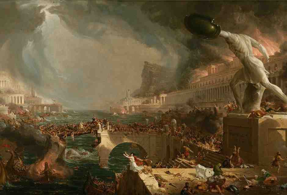 Thomas Cole, &ldquo;Distruzione&rdquo;, dal ciclo di dipinti &ldquo;Il corso dell&rsquo;Impero&rdquo;, 1836 (Wikipedia)&nbsp;<br />