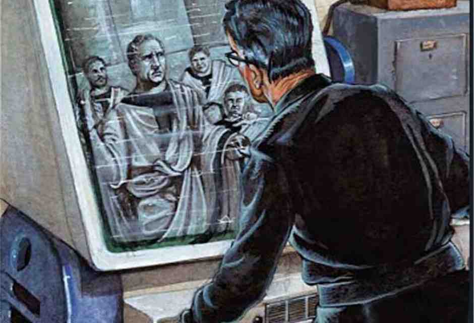 Un dettaglio dell'illustrazione della Domenica del Corriere del 2 maggio 1972