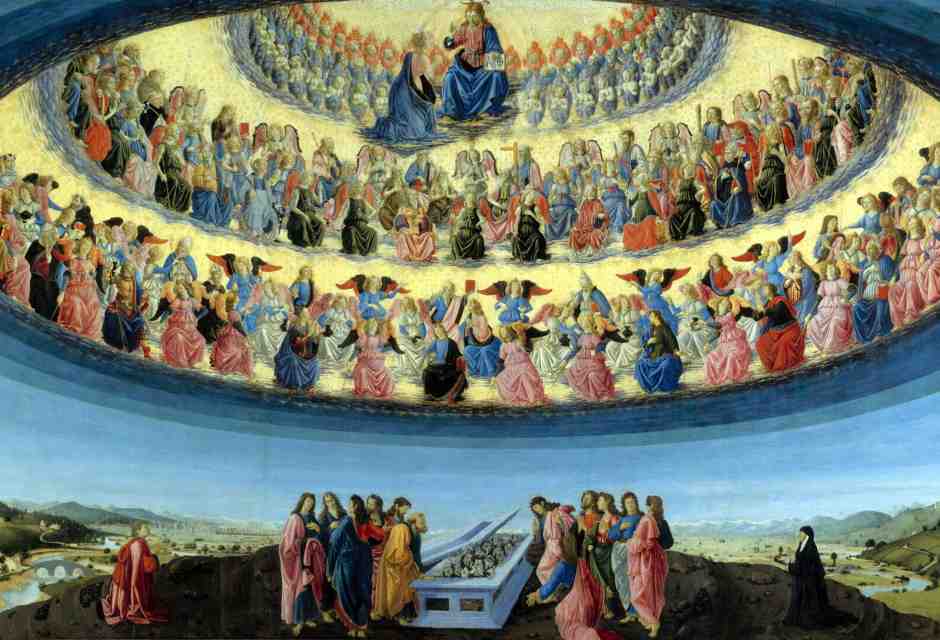 Francesco Botticini, Assunzione della Vergine (1475-76 circa), tempera su tavola,The National Gallery, Londra. Wikimedia Commons <br />