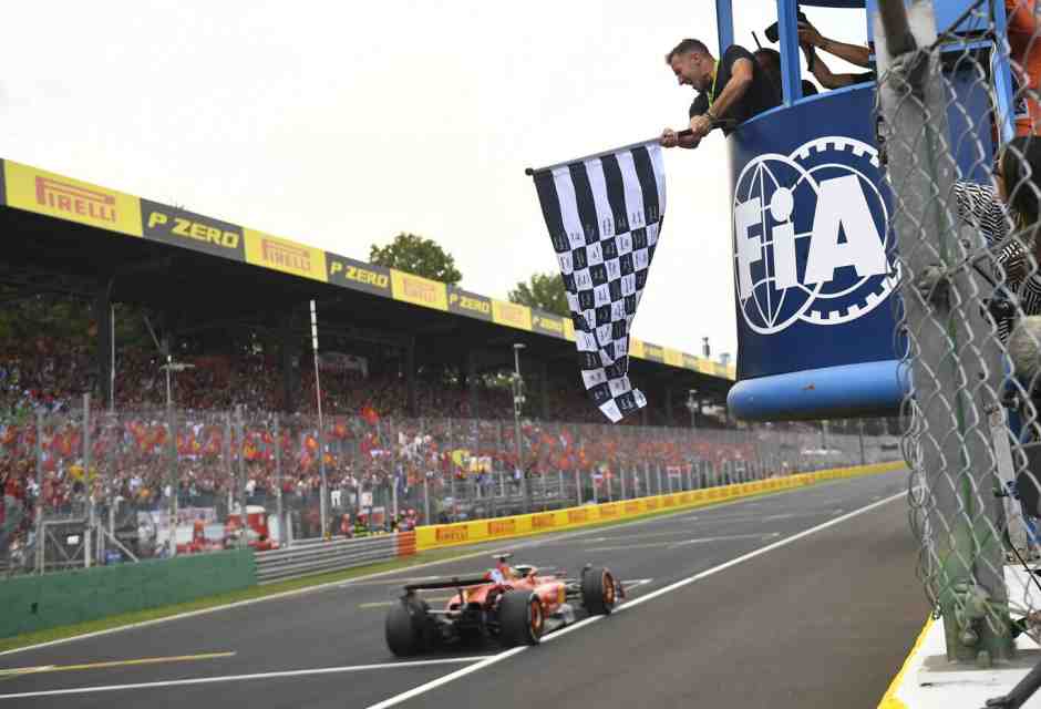 Charles Leclerc ha vinto il Gp d'Italia a Monza (Foto LaPresse)