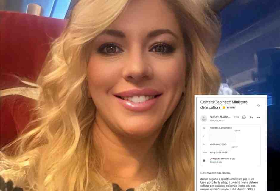Sangiuliano smentito ancora: Boccia pubblica mail e foto di biglietti aerei inviati dal ministero della Cultura