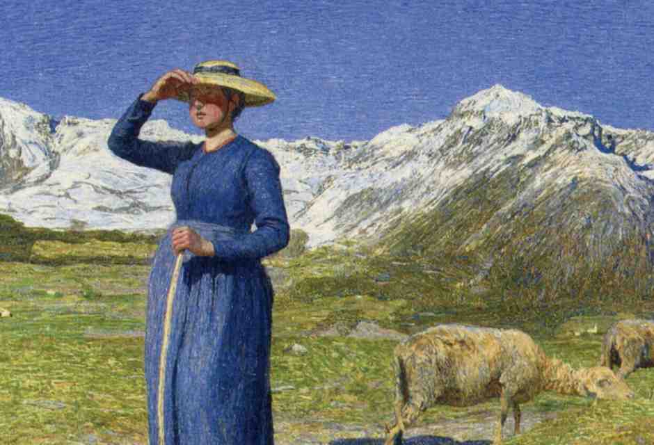 "Mezzogiorno sulle Alpi" di Giovanni Segantini, 1891 (Wikipedia)