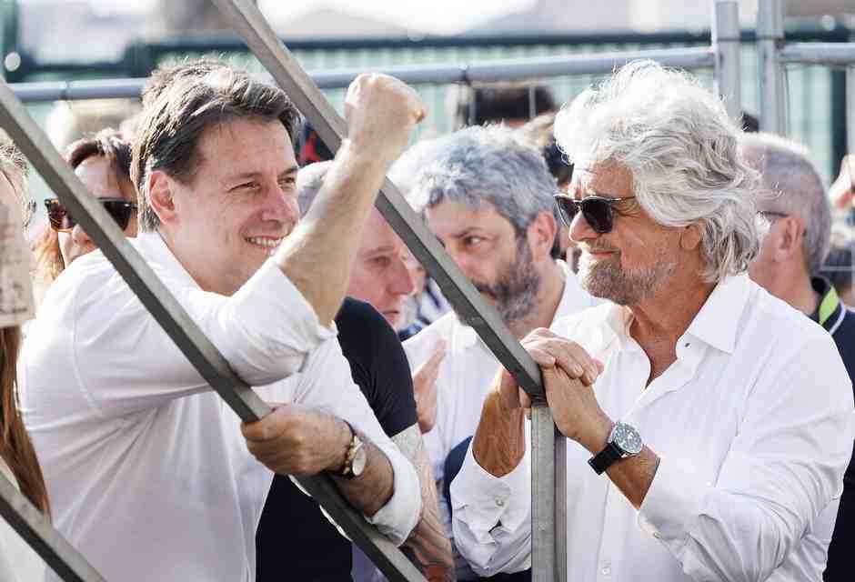 Giuseppe Conte e Beppe Grillo - foto LaPresse