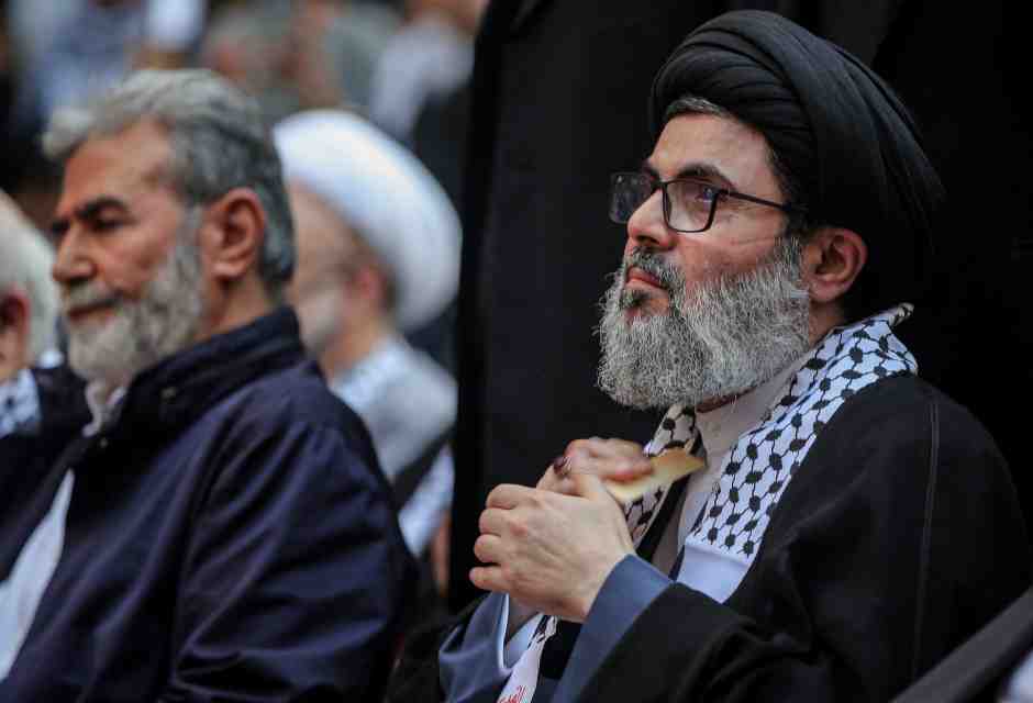 17 maggio 2021, Safi Al Din partecipa a un raduno organizzato nella periferia sud di Beirut (Foto di Marwan Naamani/picture alliance via Getty Images)&nbsp;<br />