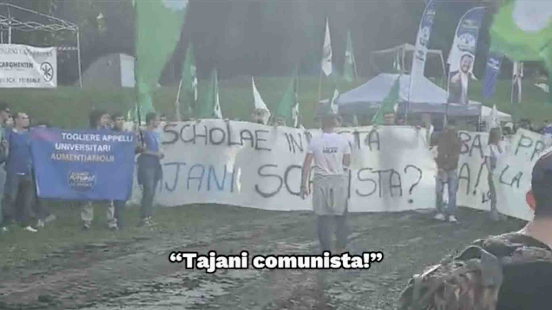 Immagine di Le ragioni dello zelante leghista Verri, quello dello striscione contro Tajani a Pontida
