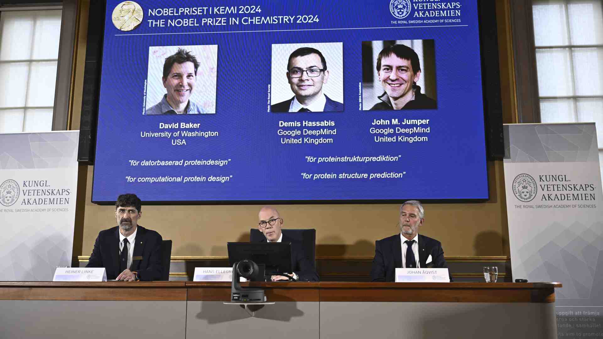 Immagine di Il Nobel per la Chimica va a David Baker, Demis Hassabis e John M. Jumper per le scoperte sulle proteine
