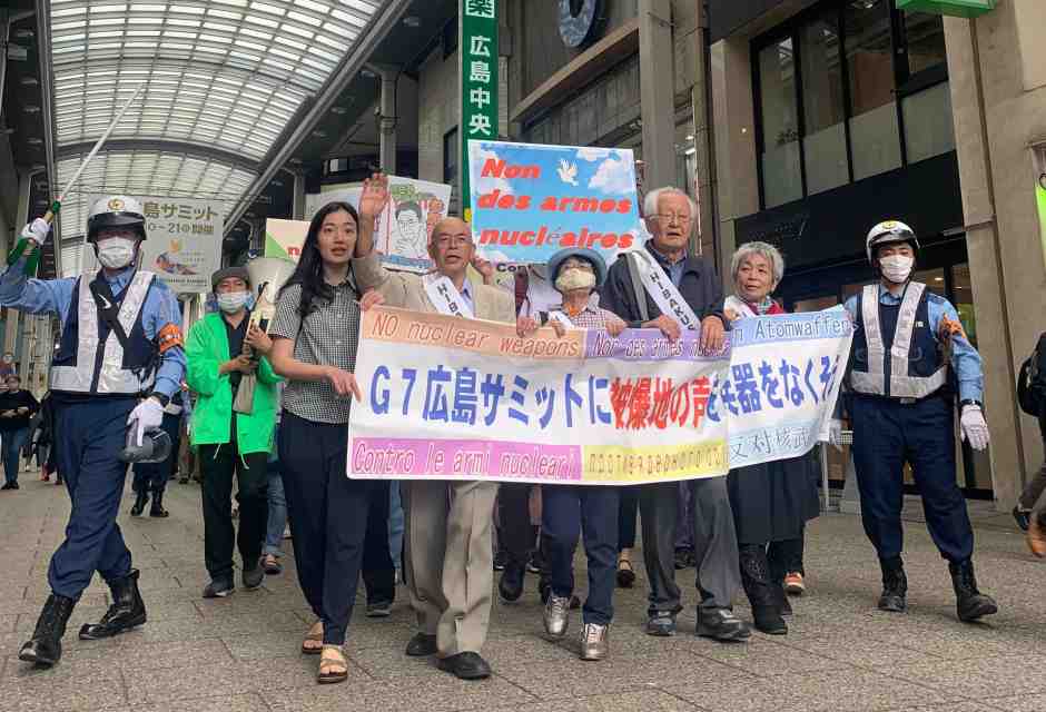 &nbsp;Gli&nbsp;hibakusha al G7 di Hiroshima del 2023 (foto di Giulia Pompili)