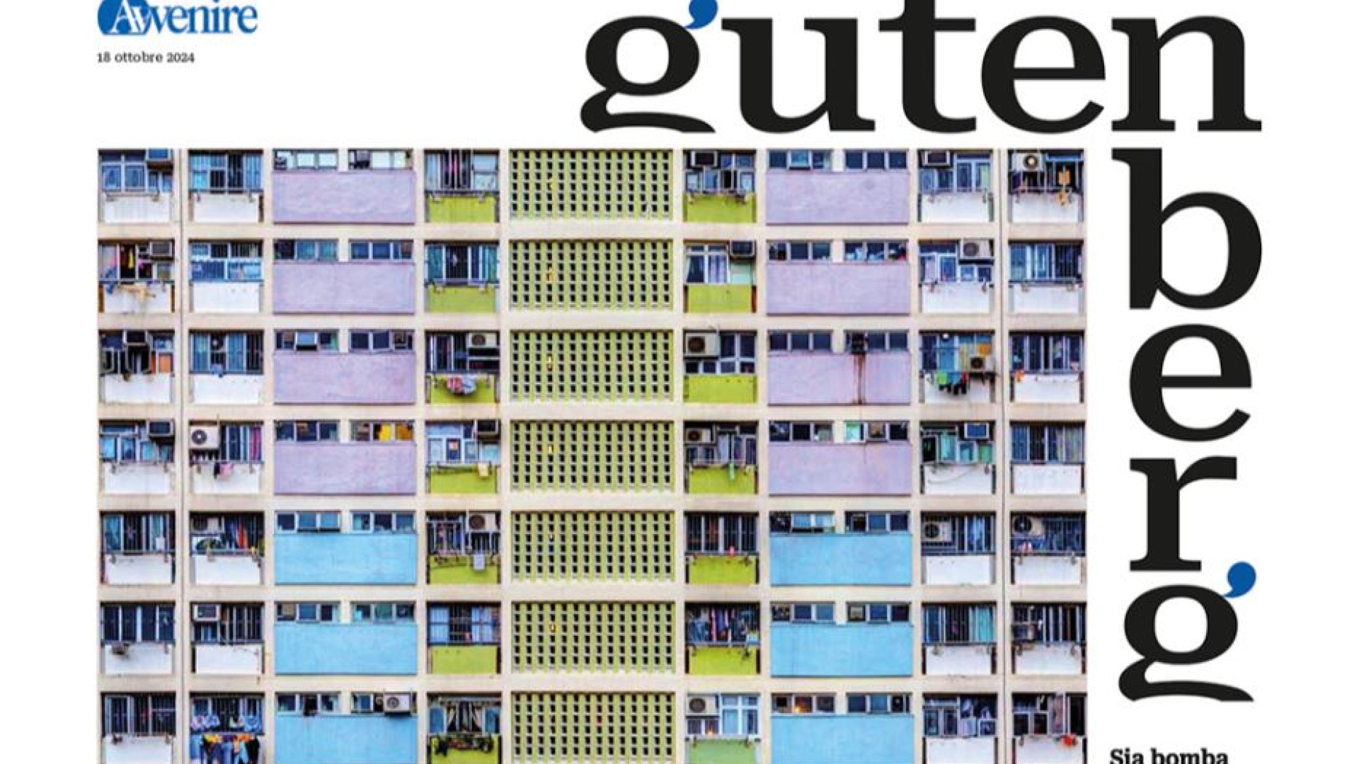 Immagine di Megalopoli a due volti sul nuovo “Gutenberg” in edicola venerdì 18 ottobre