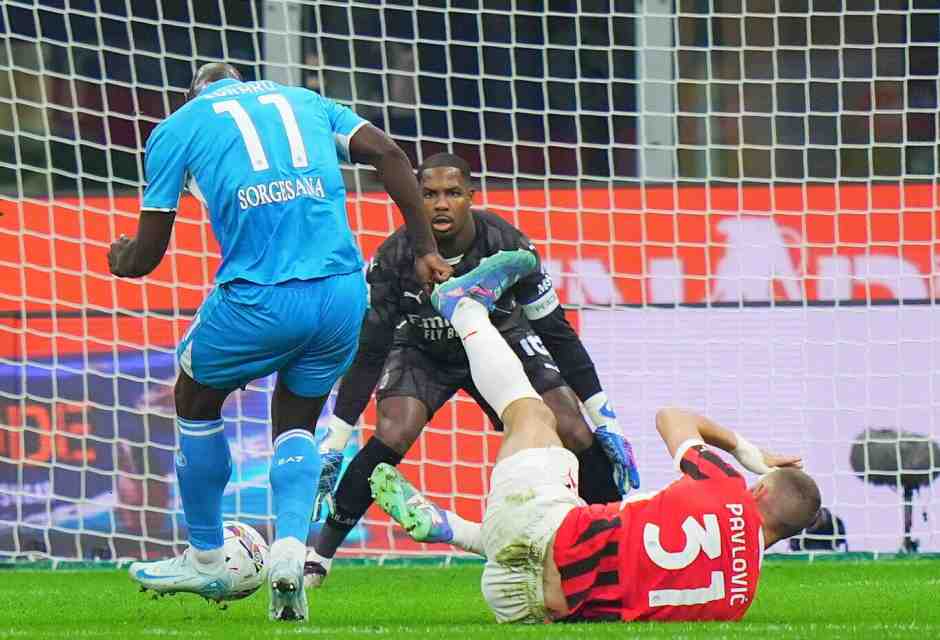 Il gol di Romelu Lukaku contro il Milan (foto LaPresse)