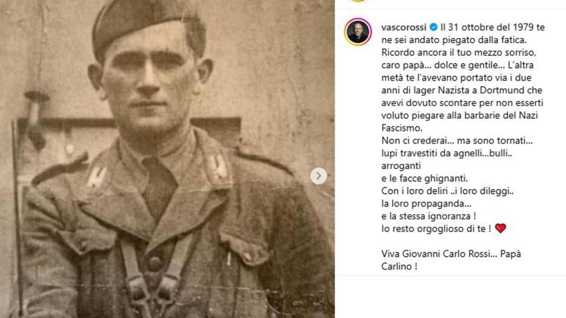 Immagine di Vasco e il nazifascismo: quando il cantautore esprime ancora un pensiero