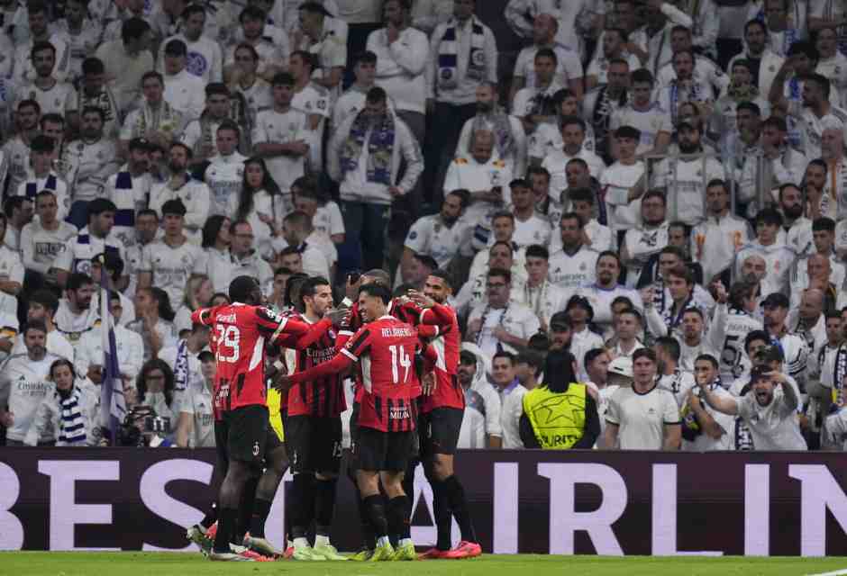Il Milan ha battuto il Real Madrid per 1-3 in Champions League (foto Ap, via LaPresse)