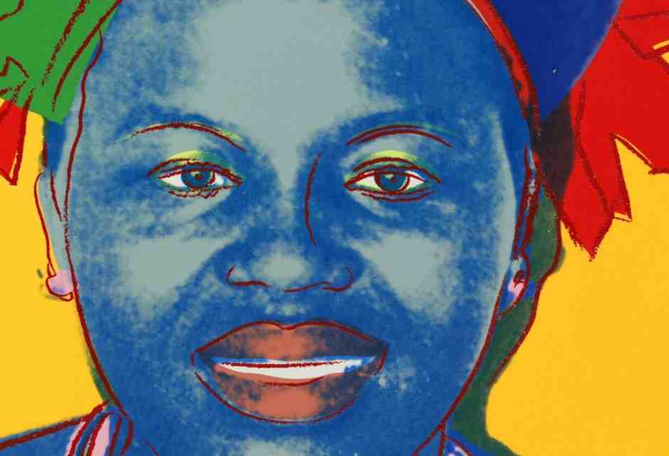 Ritratto della regina Ntombi Twala. Andy Warhol, Reigning Queens, 1985 ©/®/TM 2024 The Andy Warhol Foundation for the Visual Arts, <br />