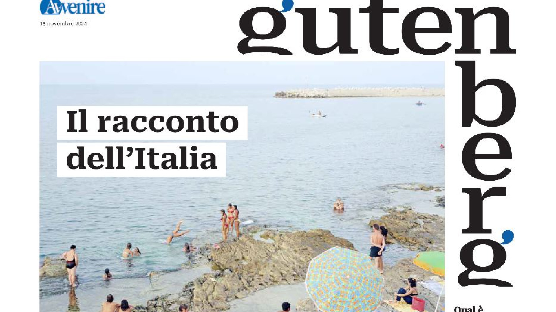 Immagine di Così l'Italia racconta se stessa: ecco “Gutenberg” del 15 novembre
