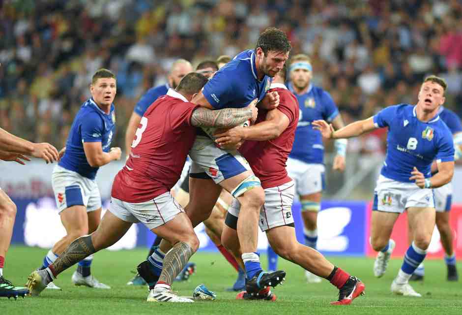 Un'immagine dell'ultima partita tra Italia e Georgia del 10 giugno del 2022 (foto Getty Images)<br />