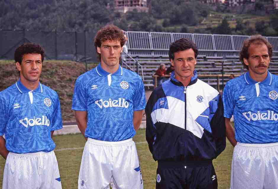 Antonio Careca, Laurent Blanc, Claudio Ranieri e Alemao al Napoli (foto di Alessandro Sabattini per Getty Images)&nbsp;<br />