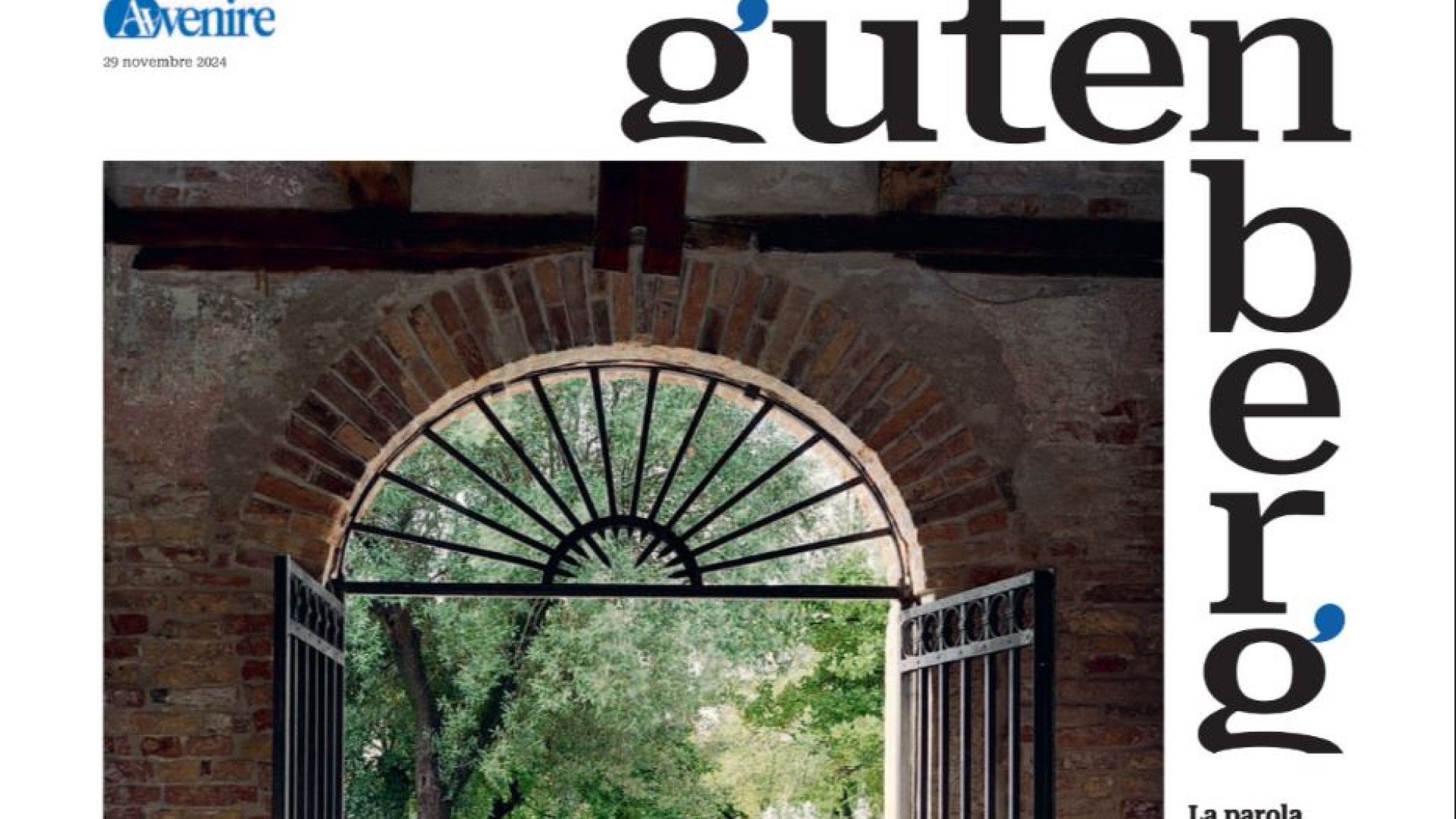 Immagine di Venerdì 29 novembre un "Gutenberg" nel silenzio e nell'attesa