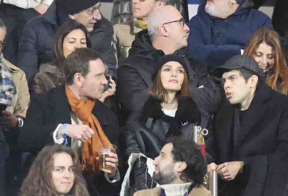Keira Knightley allo stadio Sinigaglia di Como (foto LaPresse)<br />