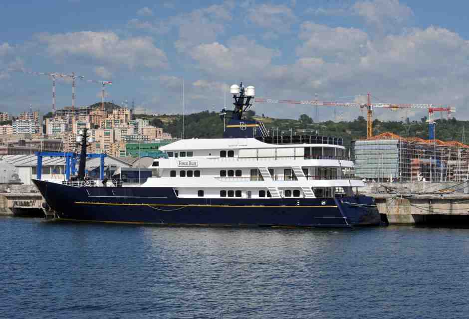 Il Force Blue, il mega yacht di Flavio Briatore, sequestrato dalla Guardia di Finanza di Genova per presunte irregolarita fiscali&nbsp;<br />