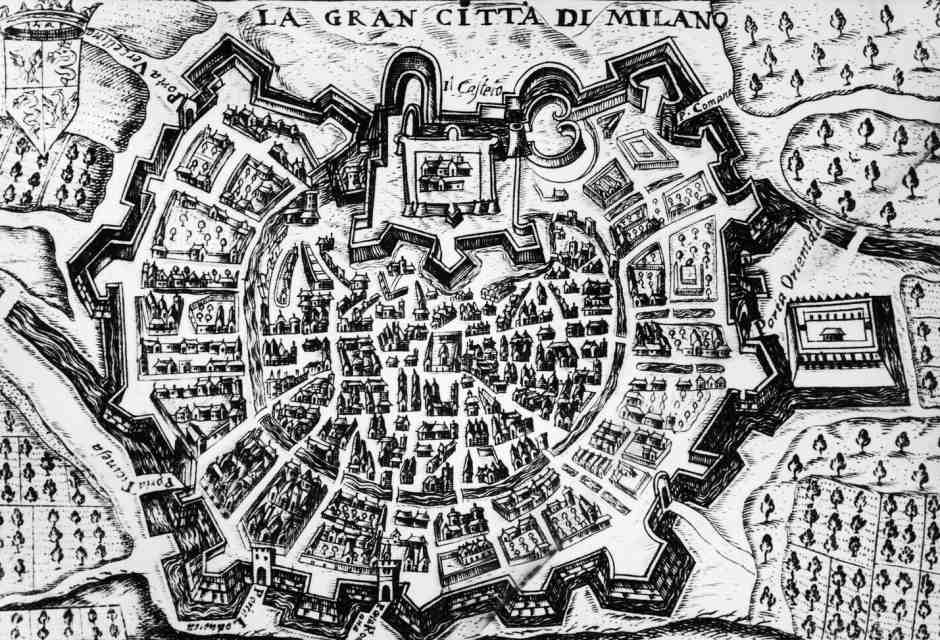 "La grande citt&agrave; di Milano", incisione del XVII secolo. (Foto di DeAgostini/Getty Images)&nbsp;<br />