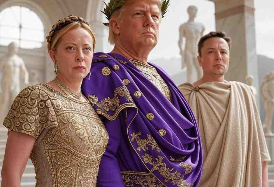 Meloni, Trump e Musk come gli antichi romani. Post su X di Andrea Stroppa&nbsp;<br />