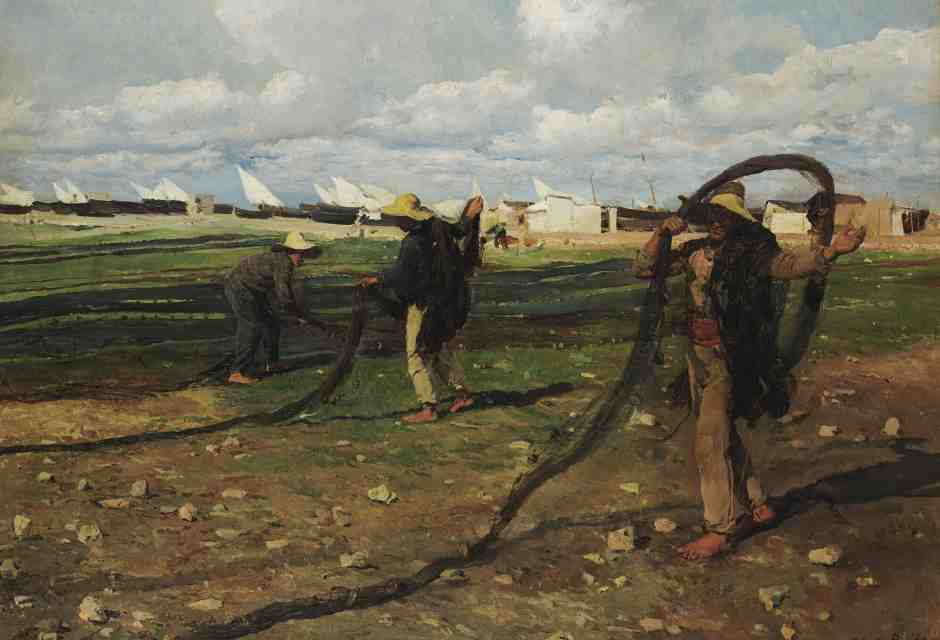 Joaqu&iacute;n Sorolla y Bastida - Los pescadores con sus redes (1896)