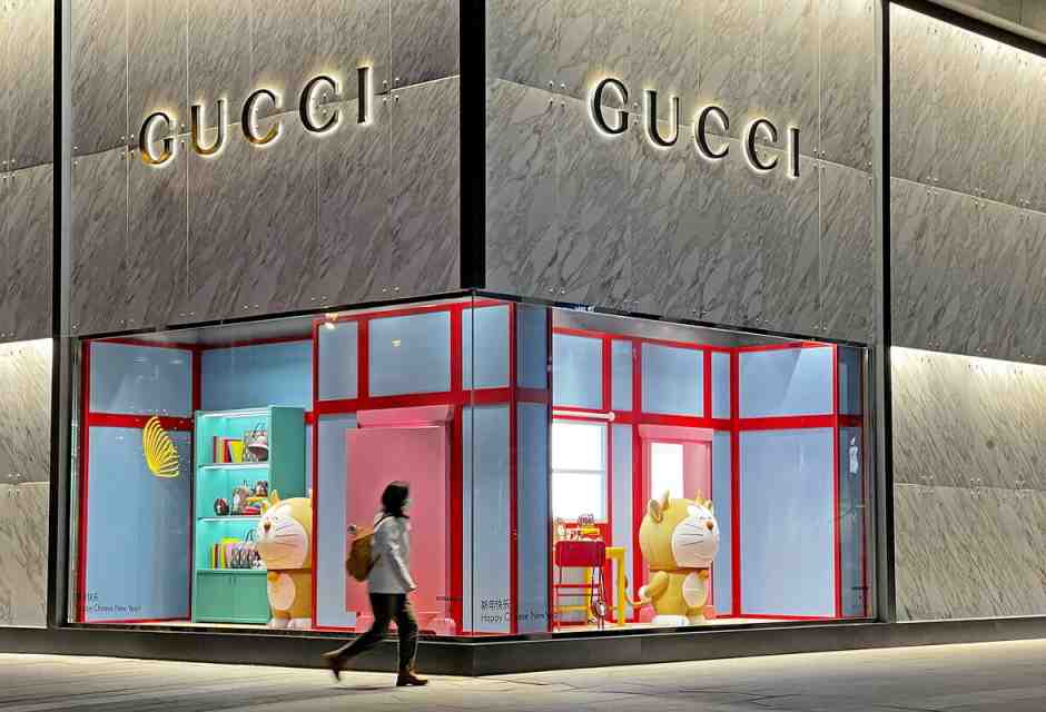 Una vetrina di Gucci a Pechino (VCG via Getty Images) <br />