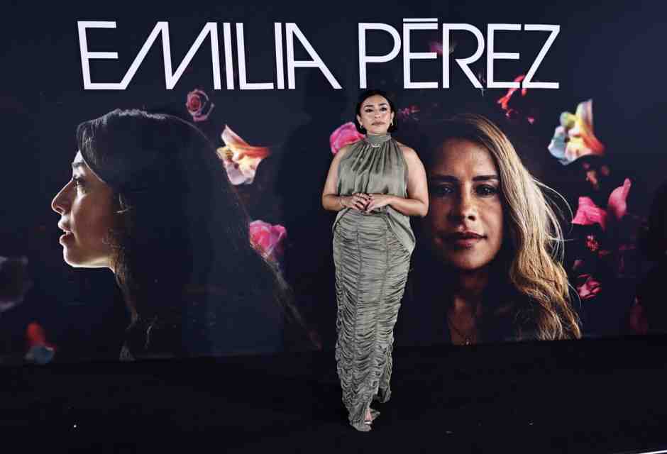 L'attrice Adriana Paz alla conferenza stampa del film "Emilia P&eacute;rez" (Ansa)&nbsp;