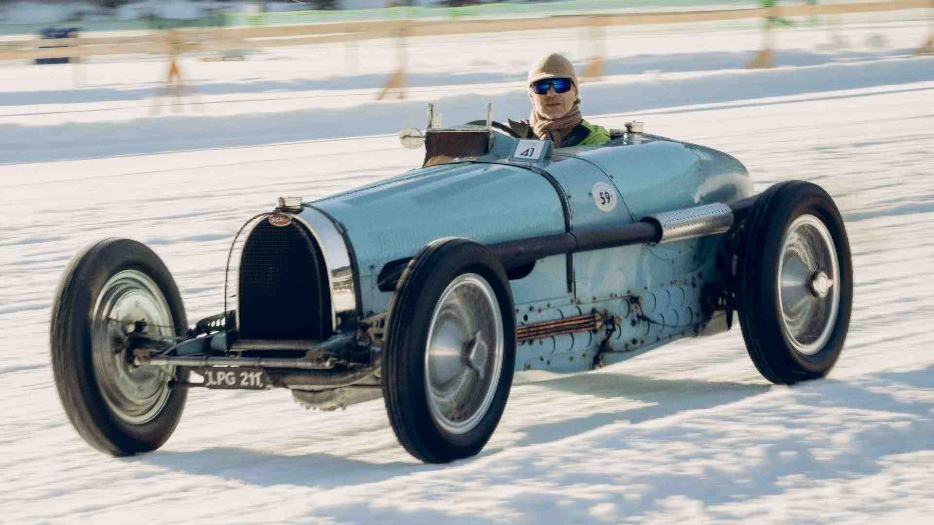 Immagine di La Bugatti Type 59 regina del lago ghiacciato