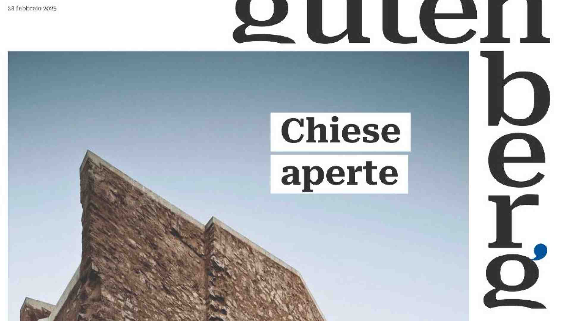 Immagine di Chiese aperte e reinventate su "Gutenberg" del 28 febbraio