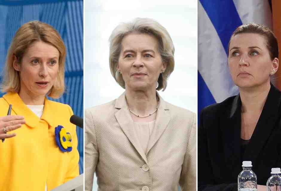 Kaja Kallas, Ursula von der Leyen e Mette Frederiksen